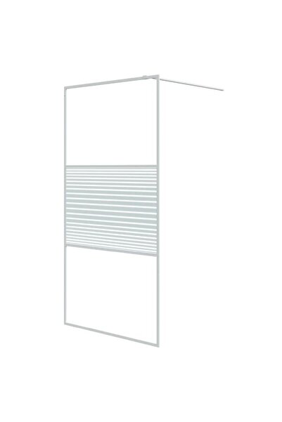 vidaxl Perete de duș walk-in, alb, 100 x 195 cm, sticlă ESG transparentă