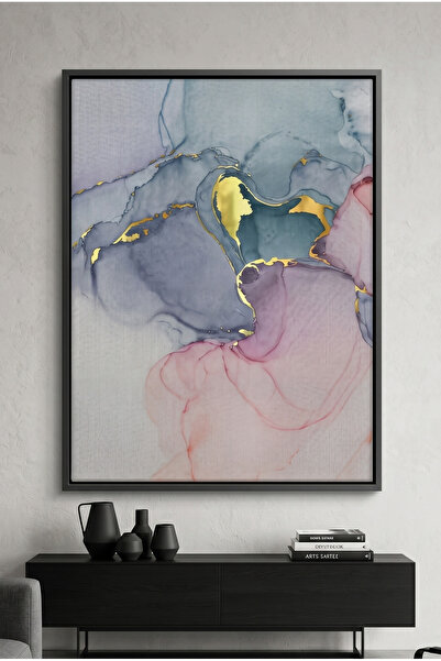 Jasmine Art Ethereal Bloom Abstract Wall Art | Framed Canvas Print with Gold ...