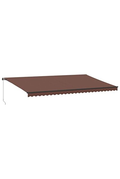 vidaxl Copertină retractabilă manuală cu LED-uri, maro, 600 x 350 cm