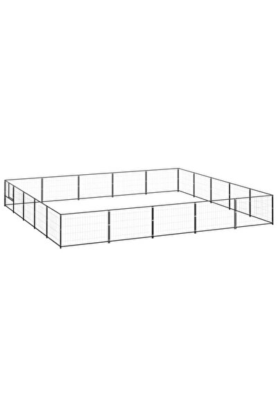 vidaxl Țarc pentru câini, negru, 25 m², oțel