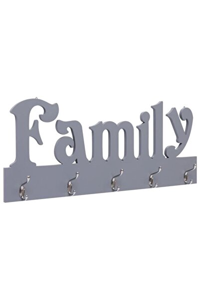 vidaxl Cuier de perete FAMILY, gri, 74 x 29,5 cm