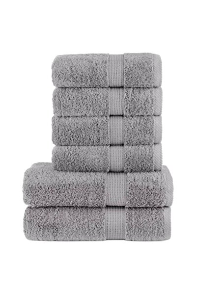 vidaxl Set de prosoape premium SOLUND, 6 piese, gri, 600 g/m²