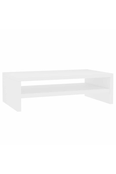 vidaxl Suport monitor, alb, 42x24x13 cm, lemn prelucrat