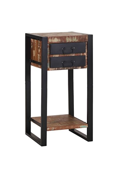 vidaxl Masă laterală Multicolour 40 x 40 x 80 cm Lemn recuperat masiv