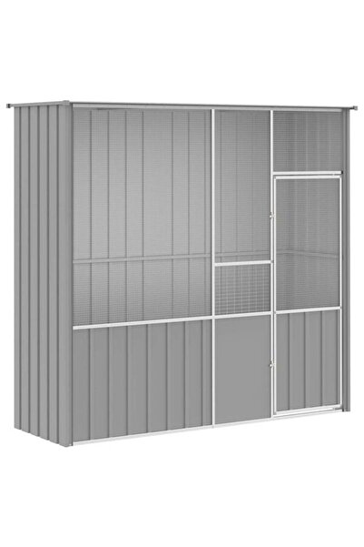 vidaxl Colivie pentru păsări Gri 215 x 78 x 200 cm Oțel Galvanizat