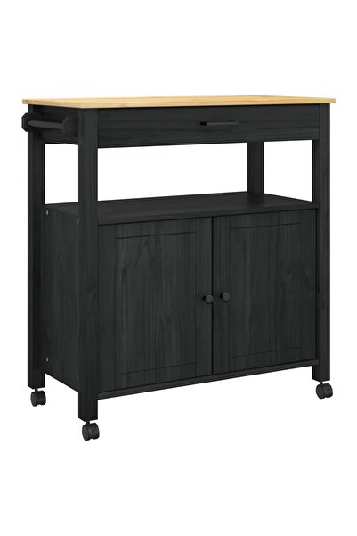 vidaxl Troler de Bucătărie MONZA Negru 84 x 40 x 88,5 cm