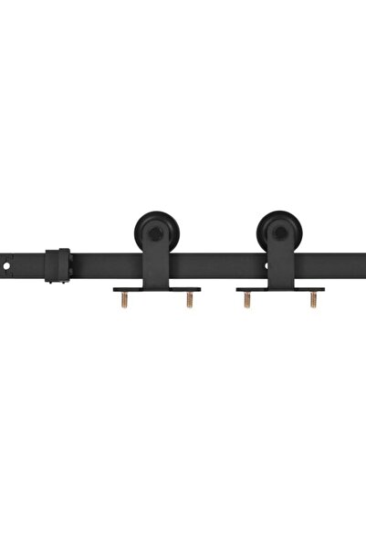 vidaxl Set feronerie ușă glisantă SKIEN, negru, 183 cm, oțel