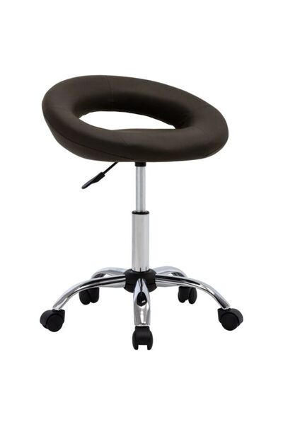 vidaxl Scaun de bucătărie pivotant, maro, din piele