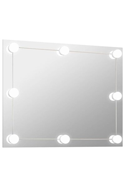 vidaxl Oglindă de perete cu lumini LED, fără ramă, din sticlă dreptunghiulară