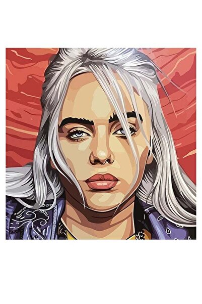 Atiq Billie Eilish Printed Wall Art Pink/Purple/Beige 30x30cm