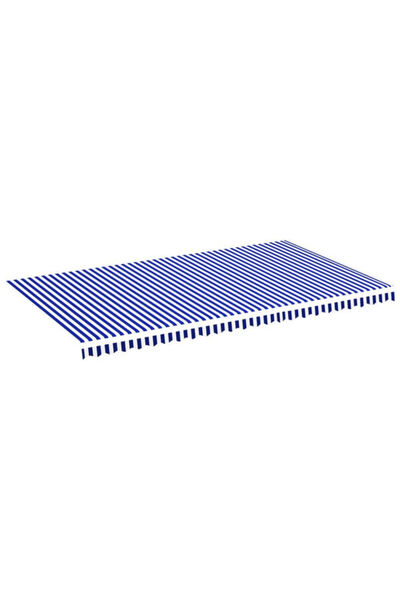 vidaxl Material de înlocuire pentru copertină, albastru și alb, 6 x 3,5 m