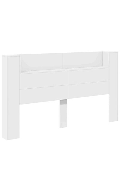 vidaxl Tăblie cap cu raft Alb 180 x 16,5 x 103,5 cm Lemn compozit