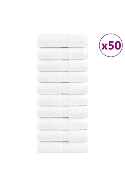 vidaxl Prosoape de baie premium, SOLUND, 50 buc., albe, 30 x 30 cm, 600 g/m²