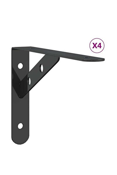 vidaxl Suporturi de raft, 4 buc., 20 x 2.5 x 14 cm, negru, oțel inoxidabil