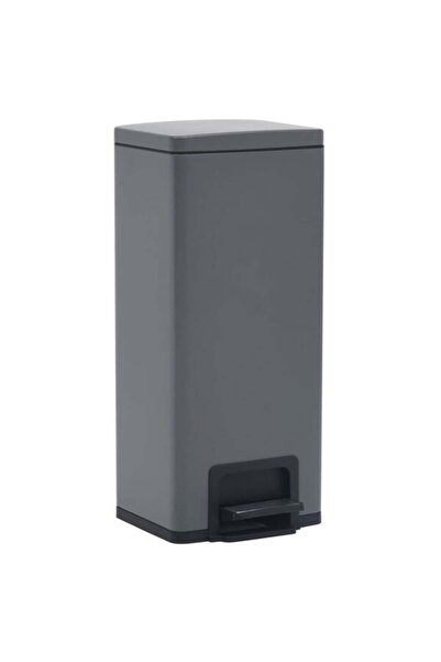 vidaxl Coș de gunoi cu pedală, anti-amprentă, gri, 30 L, din oțel inoxidabil
