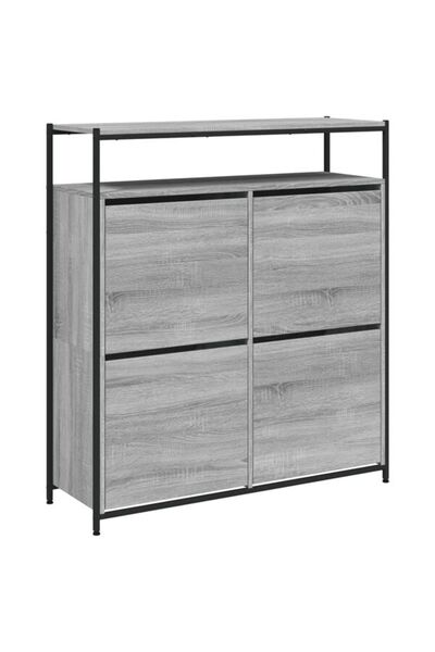 vidaxl Pantofar cu 4 sertare rabatabile, gri sonoma, 100 x 34 x 112 cm
