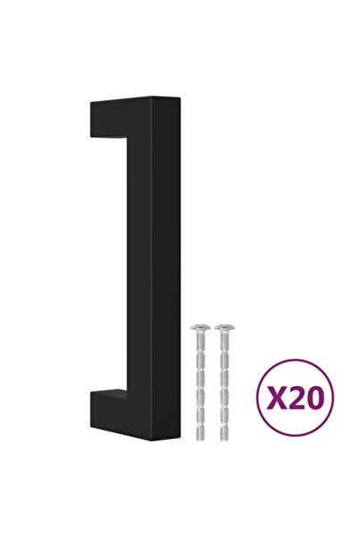 vidaxl Mânere de mobilier, 20 buc., negre, 96 mm, din oțel inoxidabil
