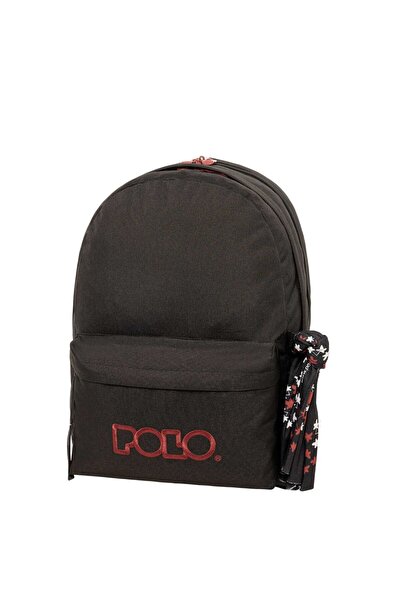 Polo Σακίδιο Πλάτης Original Διπλό Με Φουλάρι Μαύρο-Βουργουνδί (901235-2033) ...