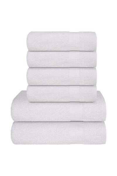 vidaxl Set de prosoape FROGN 6 piese, alb, 360 g/m²