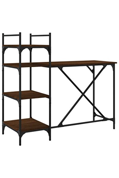 vidaxl Birou pentru computer cu rafturi stejar maro 120x47x109 cm