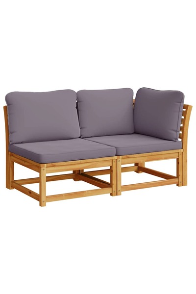 vidaxl Set mobilier de grădină cu perne, 2 piese, lemn masiv de acacia