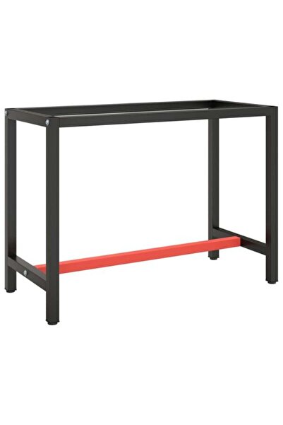 vidaxl Cadru banc de lucru, negru mat/roșu mat, 110 x 50 x 79 cm, metal