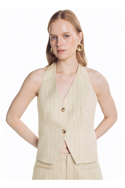 Ted Baker Bej Kadın Çizgili Yelek TBWRJC2005-1