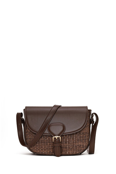 Derimod Women's Brown Long Strap Straw Crossbody Bag 26Sbd292514