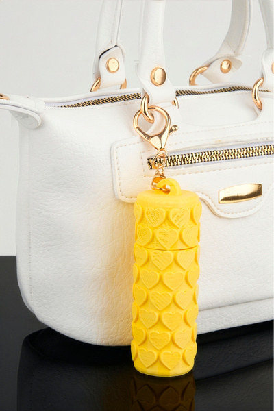 Vivaq Heart Pattern Yellow Lipstick Lip Gloss Case 3D Printing Charm Bag Acce...