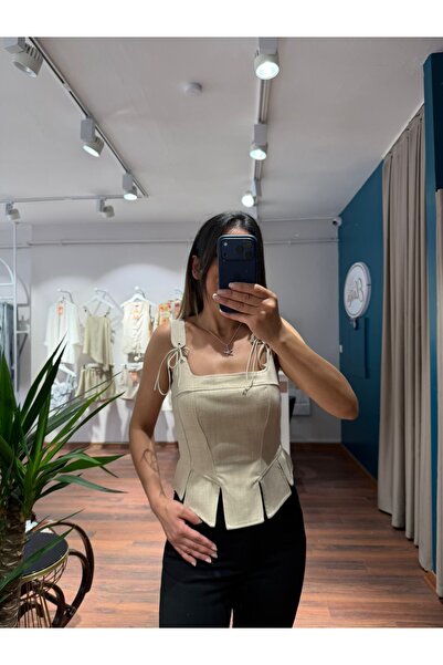 MODA Linen Textured Bustier