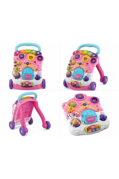 VTech Baby Premergător Super Primii Pași 2 în 1 Roz, ideal pentru bebeluși cu...