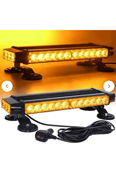ekolmaks TEPE LAMBASI ÇAKAR VANTUZLU 30 LED SARI 12V 38 CM FONK.ÇAKMAKTAN