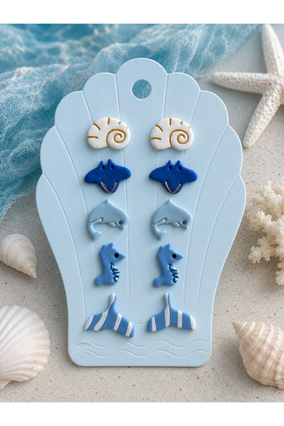 Miyamila Summer Collection Set of 5 Ocean Earrings Handmade