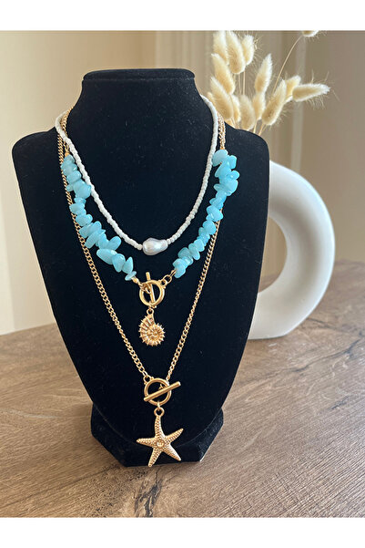Büyük Hanım Stone Bead Metal Alloy Necklace with Figure Charms