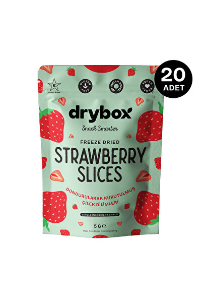 DRYBOX Strawberry Slices 5g 20-Pack – Freeze-Dried, No Added Sugar, 100% Natu...