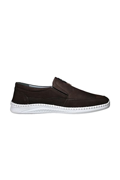 FRANCOMEN Rico men's genuine leather laceless daily comfort shoe brown