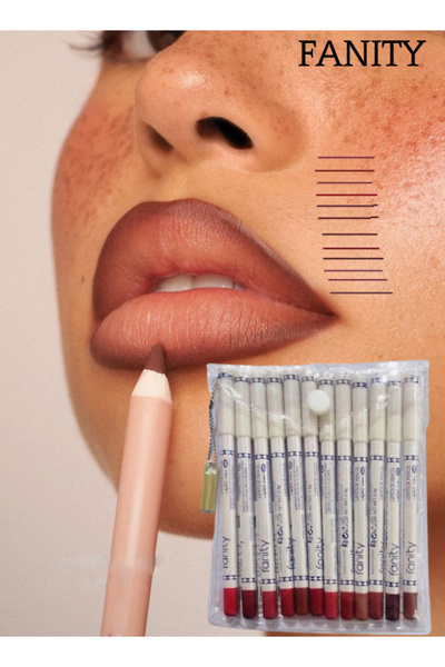 fanity Lip Liner Pencil Set - 12 Pcs