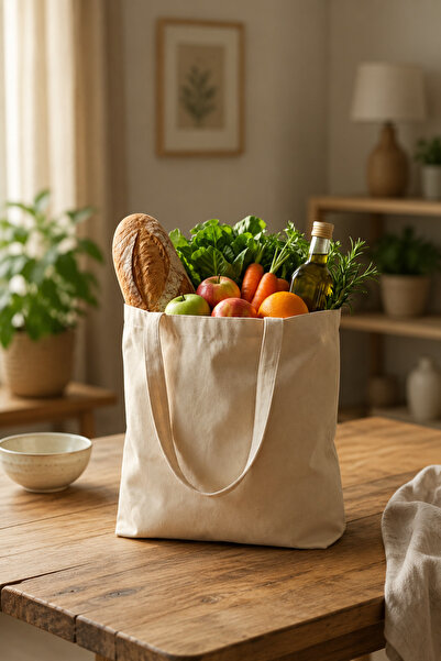 KaiHome Natural Cream Raw Cloth Bag 35X40 cm – Daily and Shopping Use