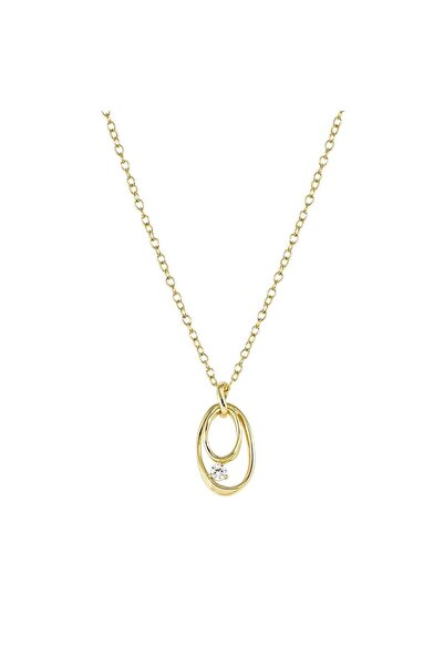 NOMİNATİON MY REBEL ART Oval Tasarımlı 925 Ayar Gümüş Zirkon Taşlı Gold Kolye...