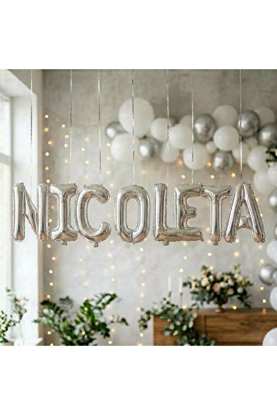Flippy Baloane Folie Metalizate, Flippy, Set NICOLETA, Heliu sau Aer, Pai inc...