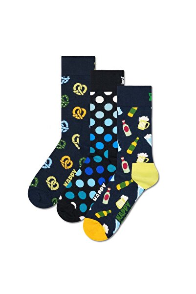 Happy Socks Unisex Socken, 3er Pack - Classic, Muster, Baumwollmischung, gemi...