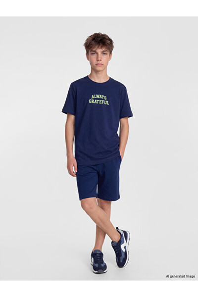 LC Waikiki Boys' Slogan Printed Shorts Set from Uzg Store for Style Enthusiasts