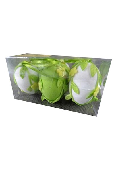 Goliat Set 6 ouă decorative, Goliat, 6x4 cm, Verde/Alb