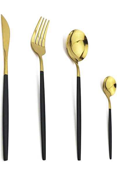 JANKNG 24 Piece Cutlery Set, 18/0 Stainless Steel Knife, Fork, Spoon, Teaspoo...