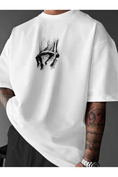 Vordevia Women's - Men's Printed Design Printed Cotton Oversize T-Shirt