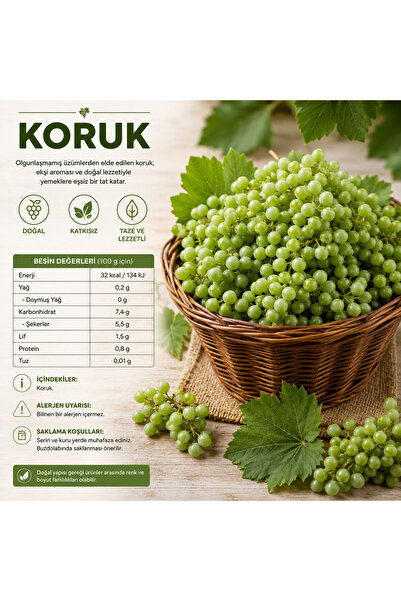 TANSU ŞAHAL Taze Koruk (Olgunlaşmamış Yeşil Üzüm)