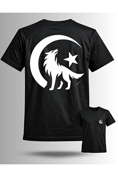 TİMİSİVA Unisex Oversized Printed Crew Neck Short Sleeve Black T-Shirt