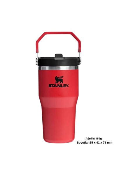 Stanley The IceFlow Flip Straw Pipetli Termos Bardak 0.59 LT Matara KIRMIZI