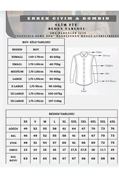 BENESSE Slim Fit Kolay Ütülenebilir Dacron Gömlek