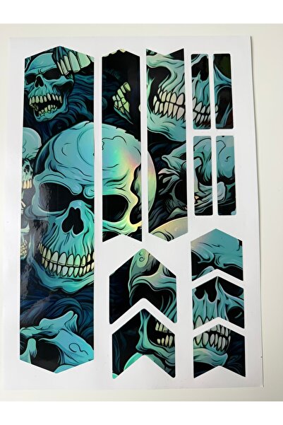 ca kay bu Skull Bisiklet Sticker Seti – Kuru Kafa Etiket